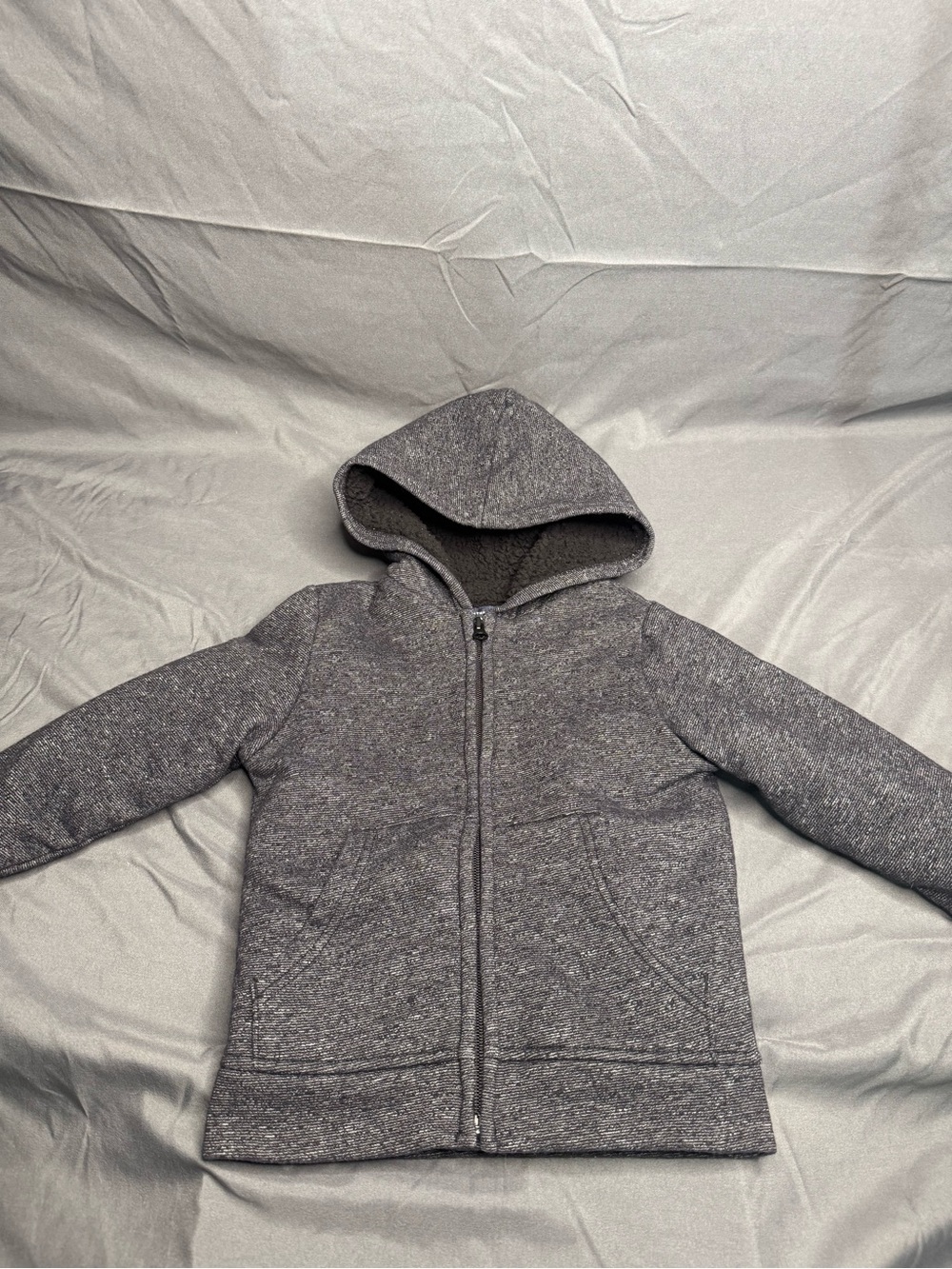 The Children’s Place Boys Marled Fleece Sherpa-Lined Zip Hoodie Jacket Size 5T